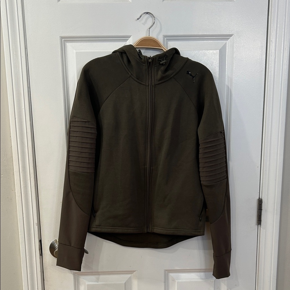 Puma Dark Green Full-Zip Hoodie